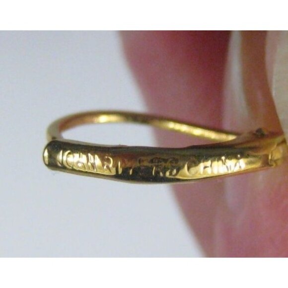 Joan Rivers Gold Tone Hoop Earrings Open Faceted Medallion China Dangle - Picture 5 of 6